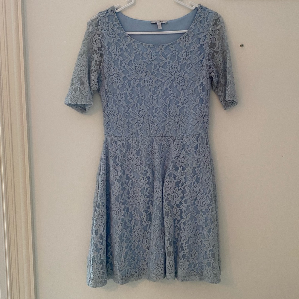 Delia’s Light Blue Short Sleeve Lace Dress